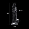 LoveToy Gode transparent avec Bourses Flawless 16 x 3.5 cm